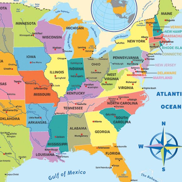 New sealed Eurographics 200pcs Puzzle-- Map of the USA - Picture 7 of 12